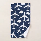 Aéronefs à vol noir conception motif d'avion (Serviette à main)