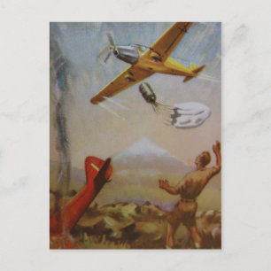 Aéronefs vintages avec carte postale Parachute