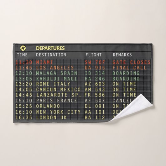 Aéroport Board (personnalisable) (Serviette à main)