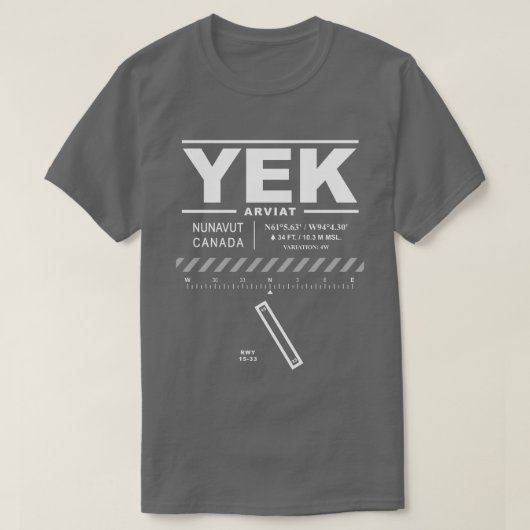 Aéroport d'Arviat YEK T-Shirt (Design devant)