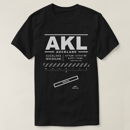 Aéroport d'Auckland AKL T-Shirt (Design devant)