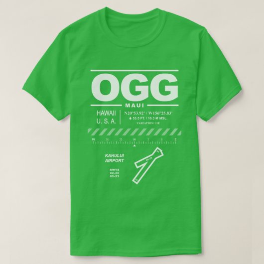 Aéroport de Kahului OGG T-Shirt (Design devant)