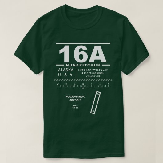Aéroport de Nunapitchuk NUP 16A T-Shirt (Design devant)