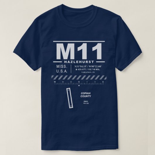 Aéroport du comté de Copiah M11 T-Shirt (Design devant)