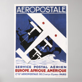 AEROPOSTALE Postal Old Airplane Poster Art Deco