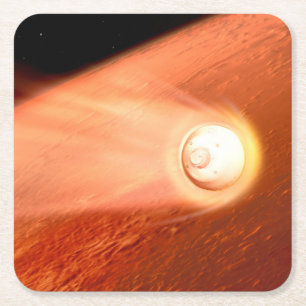 Aeroshell met doorzettingsvermogen Rover daalt naa Vierkante Kartonnen Onderzetter