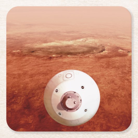 Aeroshell met doorzettingsvermogen Rover daalt naa Vierkante Kartonnen Onderzetter (Voorkant)