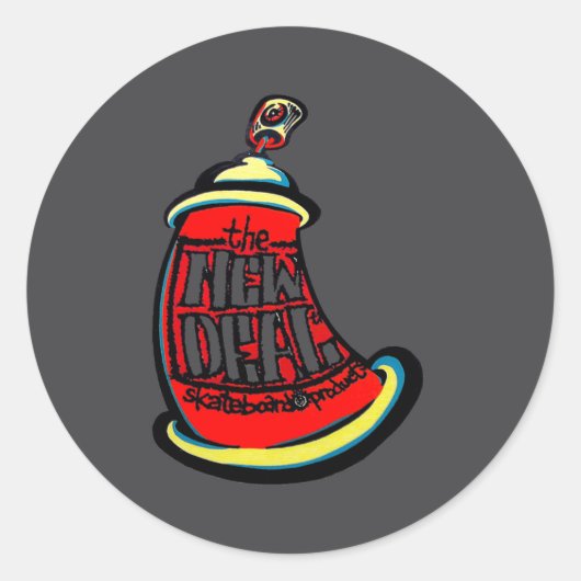 Aerosol New Skateboard Design  Ronde Sticker (Voorkant)