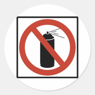 Aerosol Spray Verbod Snelweg Sign Ronde Sticker