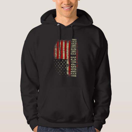Aerospace Engineer 4th July US Flag Patriotic Engi Hoodie (Voorkant)
