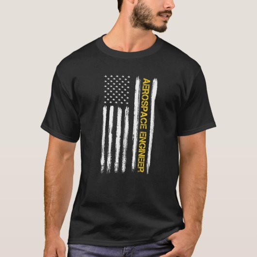 Aerospace Engineer American Flag Engineering Gradu T-shirt (Voorkant)