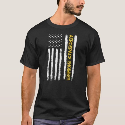 Aerospace Engineer American Flag Engineering T-shirt (Voorkant)