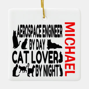 Aerospace Engineer houdt van Cats CUSTOM Keramisch Ornament