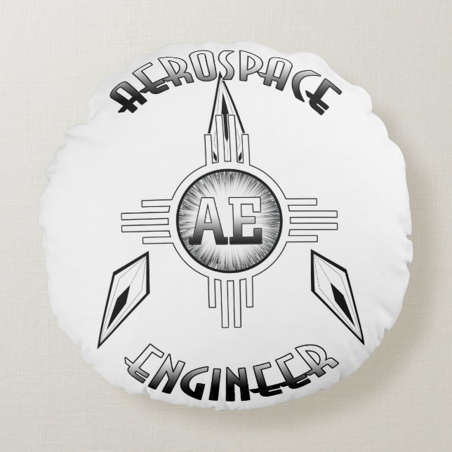 Aerospace Engineer Retro Rond Kussen (Voorkant)