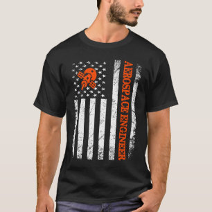 Aerospace Engineer USA Retro American Flag T-shirt