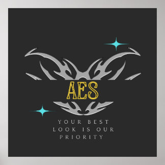 AES Blauwe Variant Poster