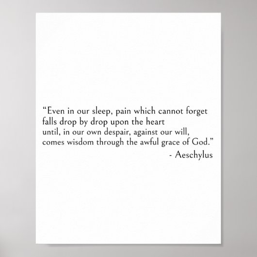 Aeschylus citeert zelfs in onze slaap poster (Voorkant)