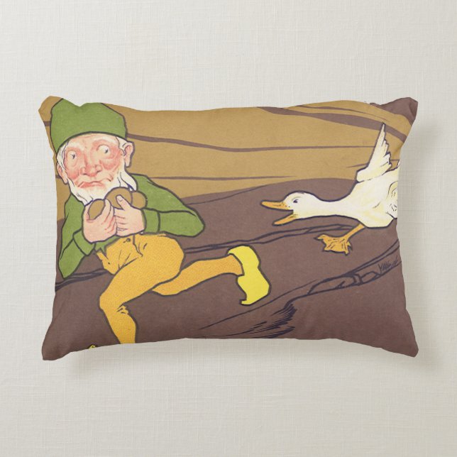  Aesop Fable Goose die de Golden Egg uitstrooide Accent Kussen (Voorkant)