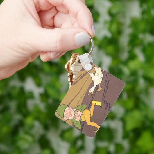 Aesop Fable Goose die de Golden Egg uitstrooide Sleutelhanger (Hand)