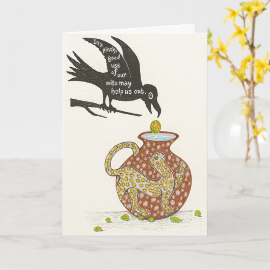Aesop's Crow et le Carte pour notes Pitcher (Fleur jaune)