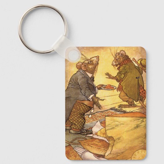 Aesop's Fable, Country Mouse, City Mouse Sleutelhanger (Voorkant)