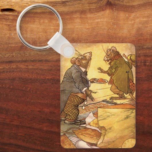  Aesop's Fable, Country Mouse, City Mouse Sleutelhanger (Voorkant)