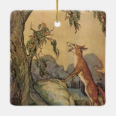 Aesop's Fables, Fox, Rooster en de Dog Keramisch Ornament (Achterkant)