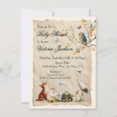 Aesop's Storybook Characters Baby Shower Kaart (Voorkant)