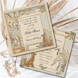 Aesop's Verhalenboek Baby Shower Herziene Uitnodig Kaart