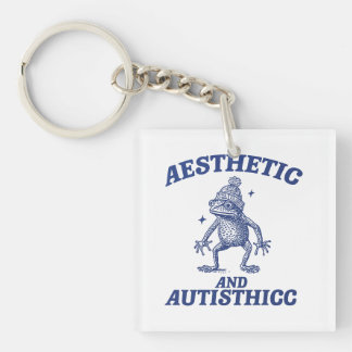 Aesthetic and Autisthicc Frog Illustration Sleutelhanger