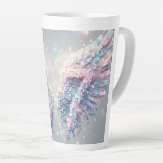 Aesthetic Angel Trendy Y2K 2000s Futuristic Neon Latte Mok (Rechterhoek)
