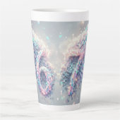 Aesthetic Angel Trendy Y2K 2000s Futuristic Neon Latte Mok (Voorkant)