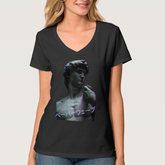 Aesthetic Art History David of Michelangelo Retro  T-shirt (Voorkant)