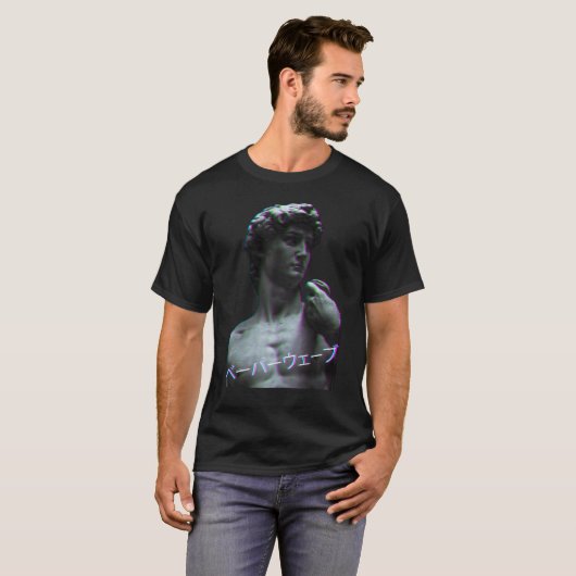 Aesthetic Art History David of Michelangelo Retro  T-shirt (Voorkant volledig)