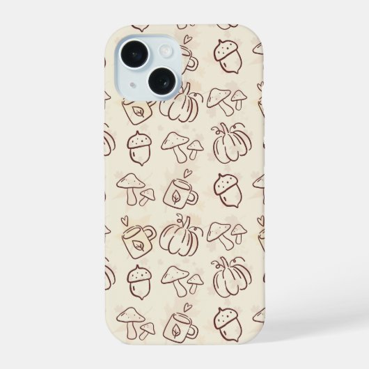 Aesthetic Autumn Doodle Pattern Phone Case (Verso)