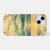 Aesthetic Beach Sunset Watercolor Custom Name (Verso Horizontal)