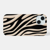 Aesthetic Beige and Black Zebra Stripe Pattern  (Verso Horizontal)