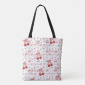 Aesthetic Cherry Tote Bag with Hearts & Bow (Dos)