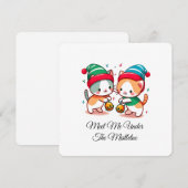 Aesthetic Christmas Pattern Santa Candy Minimalist Kaart (Voorkant / Achterkant)