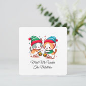 Aesthetic Christmas Pattern Santa Candy Minimalist Kaart (Staand voorkant)