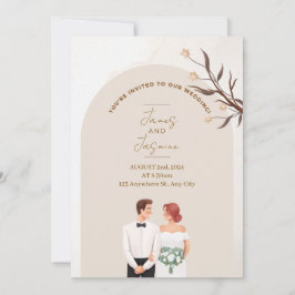 Aesthetic classy wedding invitation kaart