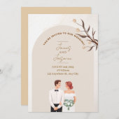 Aesthetic classy wedding invitation kaart (Voorkant / Achterkant)