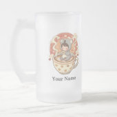 Aesthetic Clear Chibi Koala Glass Coffee Mug (Gauche)
