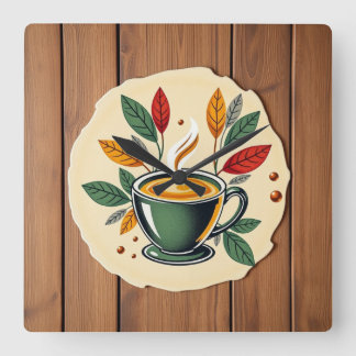 Aesthetic Coffee & Kitchen Wall Art Vierkante Klok