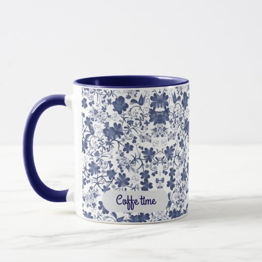 Aesthetic Coffee Time Floral Mug (Gauche)