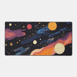 Aesthetic Cosmic Galaxy Planets and Stars Custom Bureaumat