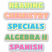 Aesthetic Drop Shadow School Subject Stickers (Devant)