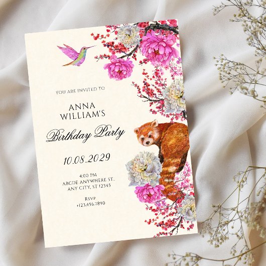 Aesthetic flora fauna spring birthday kaart