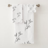 Aesthetic Floral Pattern Towel Set (En situation)