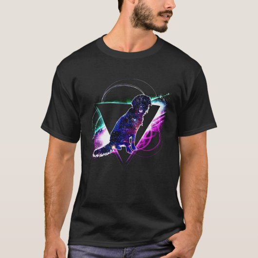 Aesthetic Galaxy Flat Coated Retriever T-shirt (Voorkant)